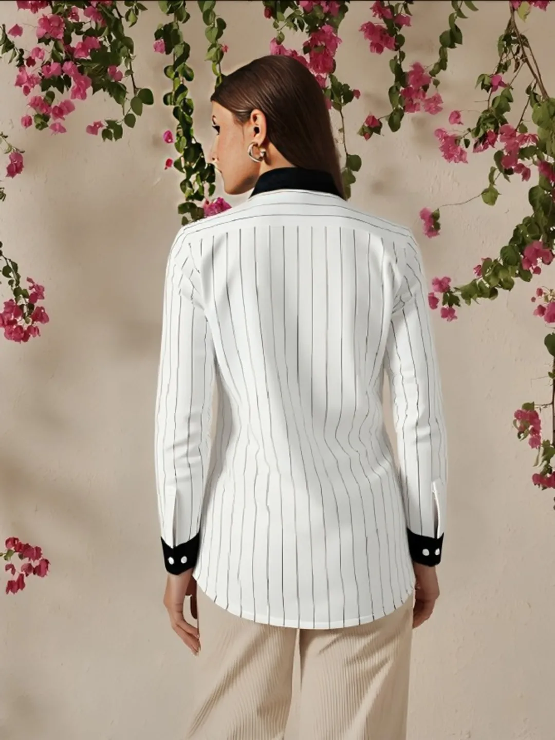 black contrast collar shir