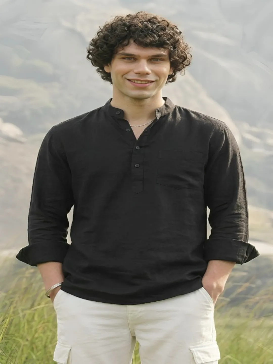Mens  Short Kurta Casual Ethnic Wear