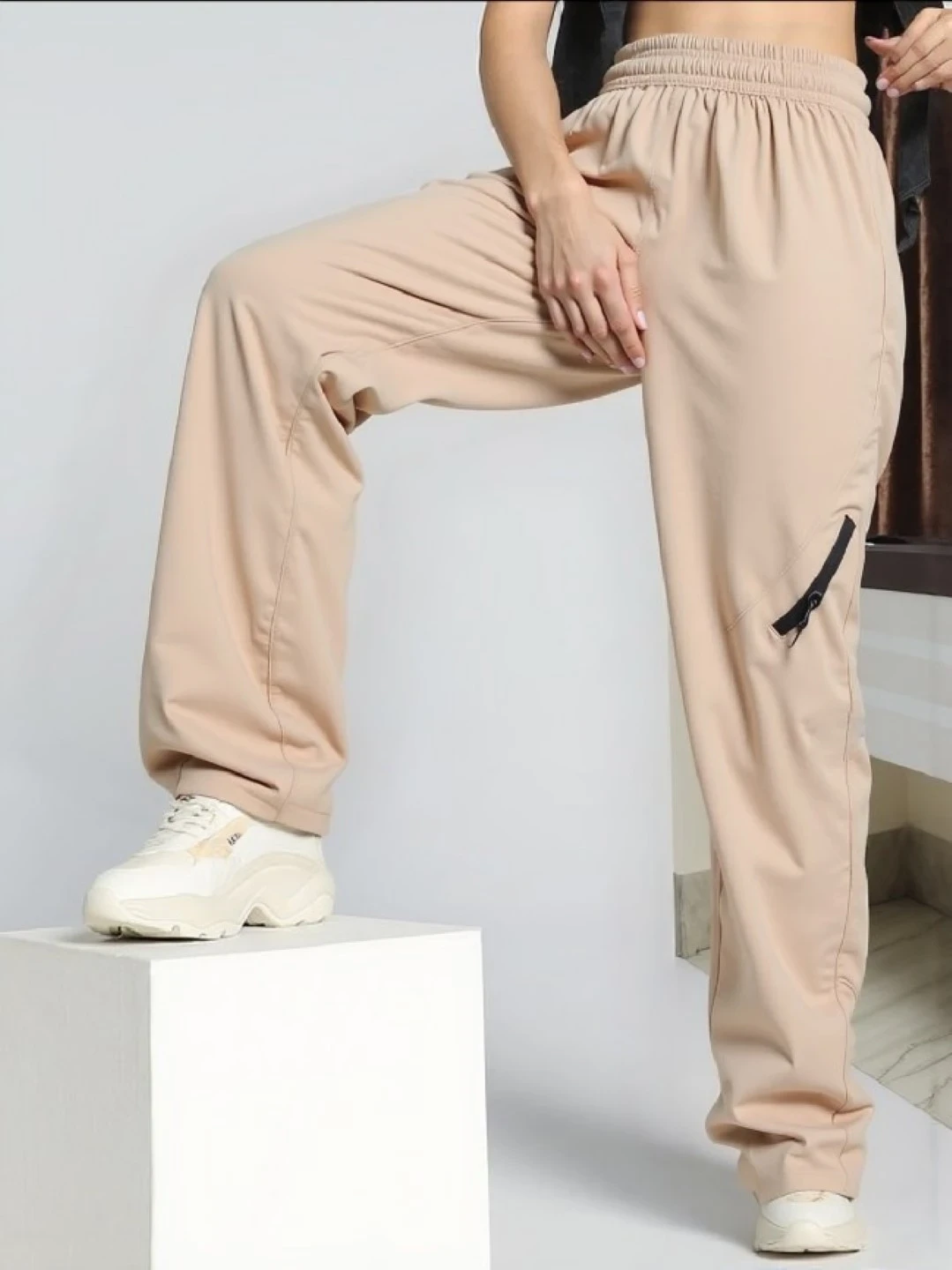 cream track pant for women's(3404)